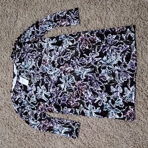 NWT J. JILL Wearever Collection Floral Shift Dress Small Petite Long Sleeve